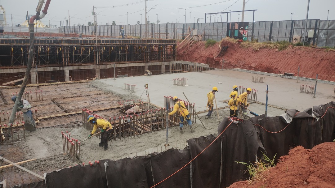 Concretagem da laje do 1º Subsolo