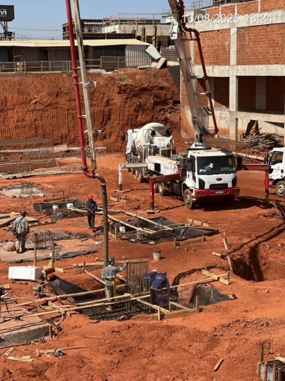 Plano de concretagem dos blocos P6, P12, P13.